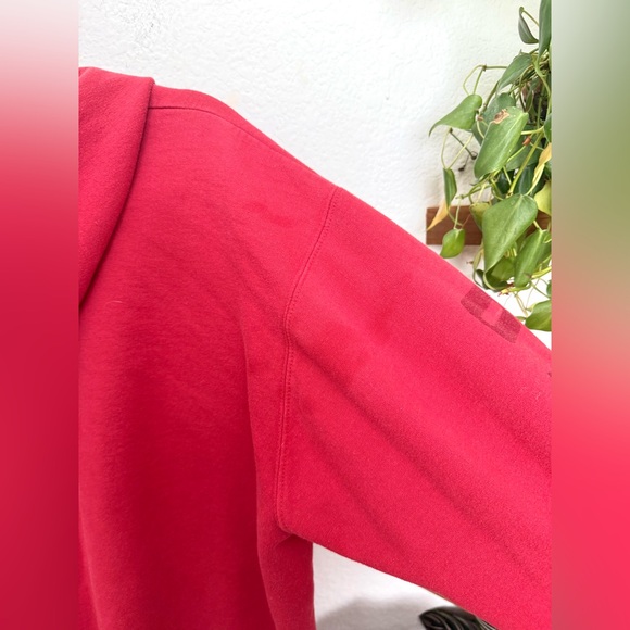 Oakley Red Fleece Hoodie Sweatshirt Full Zip Logo Graphic Size M - Picture 7 of 7